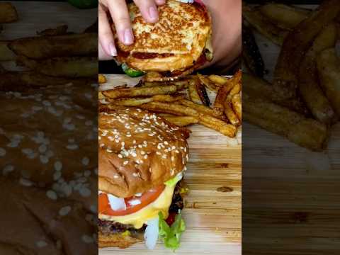 FIVE GUYS LOADED BURGERS #asmr #foodasmr #fastfood