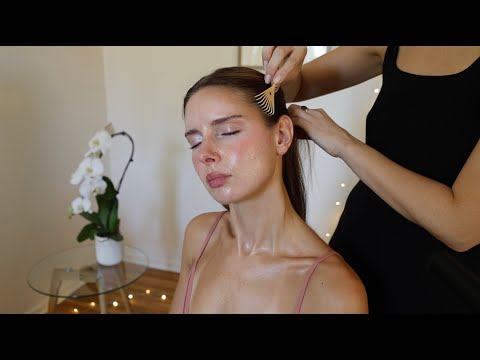 ASMR Hair Play, Hairline Attention, Baby Rakes, Skin Scratches w Alice 💕 (Whisper, Real Person ASMR)