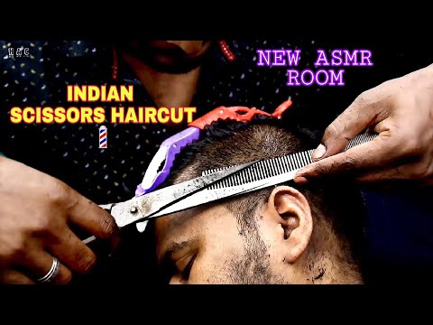 30 Minutes Scissors ASMR Haircut  Only Scissors Haircut  Relaxing Scissor Haircut  Indian ASMR