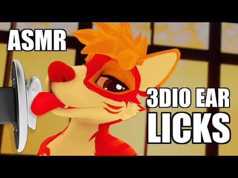 [Furry ASMR] Super intense, binaural crispy ear licks (3DIO) 😋