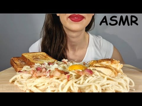 ASMR | Eating Creamy Home Made Carbonara Pasta | CREAMY SOUNDS | No Talking | Lady M. ASMR