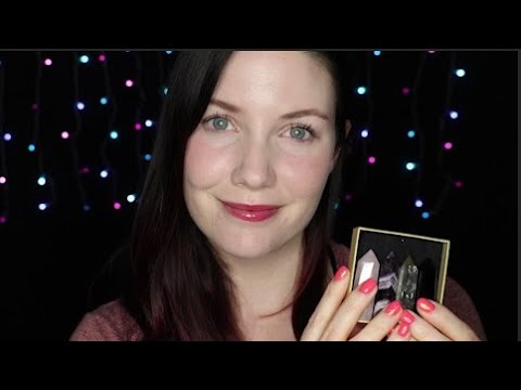 ASMR Close whispering - Repeating Clear Quartz, Rose Quartz, Amethyst and Obsidian