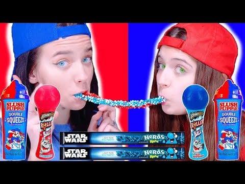 Red vs. Blue Candy Race: ASMR Gummy Challenge! 🍬✨Best Compilation