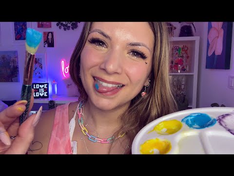 ASMR Makeup with Edible Paint 🎨 Spit Painting