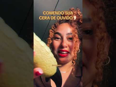 COMENDO SUA CERA DE OUVINDO #asmr #visualtingle #asmrcenourinha