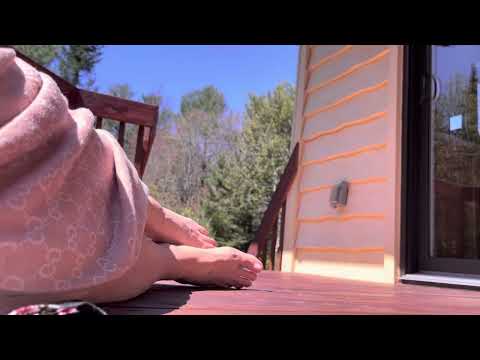 ASMR bare feet sleeping on the balcony