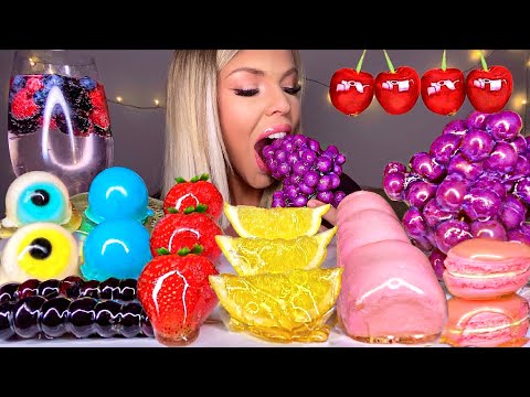 ASMR CANDIED FRUITS *TANGHULU CHERRY, MARSHMALLOW, GRAPE, LEMON, STRAWBERRY, EARTH JELLY* MUKBANG 먹방