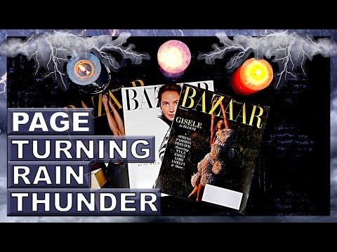ASMR | Magazine Page Turning During a Relaxing Rainy Thunderstorm | No Talking