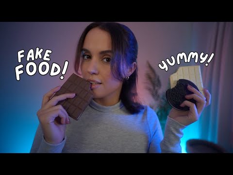 ASMR Fake Food Eating 🍫 No Talking (Layered Sounds)