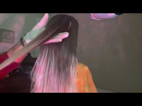 ASMR Whispering - Hair Styling - Braiding Tutorial  Different Styles,W/Latex Gloves Sound so Tingles