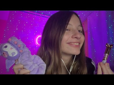 ASMR German Makeup, Hair Brushing and skincare 💜