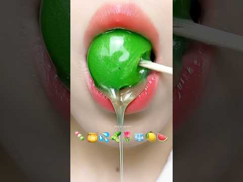 Asmr Eating Green Emoji Food 🥒🍏🥦 #asmr #mukbang #emojichallenges #satisfying #asmrsounds #eating
