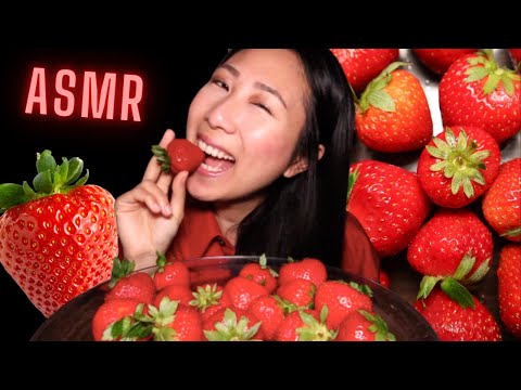 SUPER JUICY STRAWBERRIES ASMR 🍓 Juicy Eating Sounds