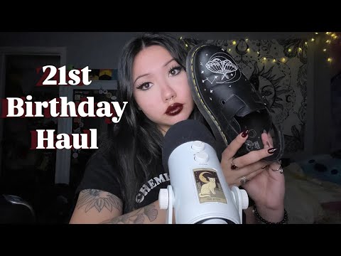 ASMR 21st BIRTHDAY HAUL 🎂 (lots of tapping & scratching!)