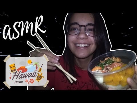 ASMR: COMENDO COMIDA HAVAIANA PELA PRIMEIRA VEZ! (POKE) EATING SOUNDS [HAWAII MUKBANG]