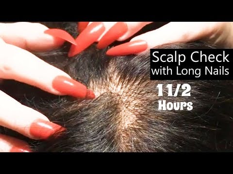 ASMR Scalp Check with Long Nails Compilation (Scalp Treatment, Haircut, Scalp Scratching, Whisper)