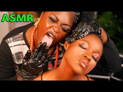 ASMR💕NO gum AGGRESIVE FAKE SPIT PAINTING, intense head and upper body massage✨