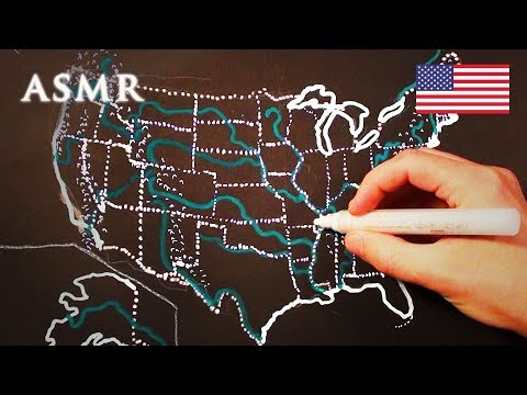 ASMR 1hr Drawing Map of the USA | Soft Spoken