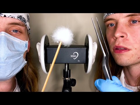 ASMR Deep Twin Ear Cleaning (Doctor Roleplay)