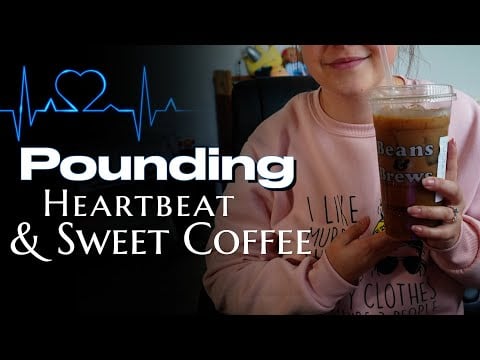 Female Heartbeat with Stemoscope While Drinking Salted Caramel Coffee