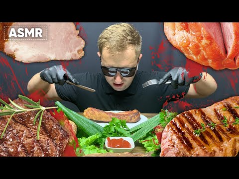 MUKBANG ASMR PORK HAM & GREENS | Andrew ASMR