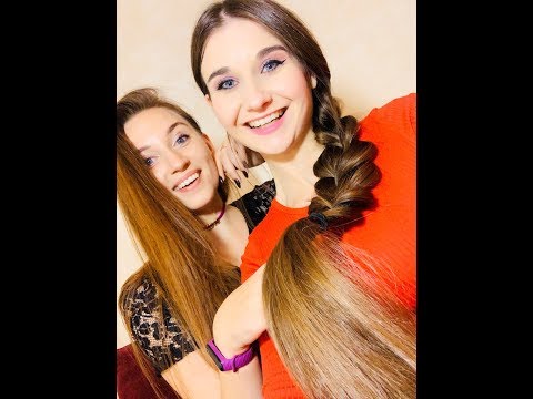 ASMR.Sensual long hair playing and combing, making braid!