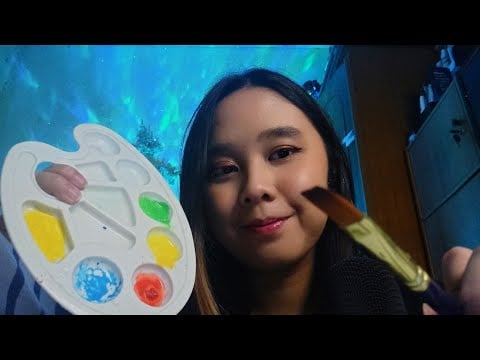 POV ASMR : You are my Canvas - Painting on You (Drawing, Taping, Brushing) Paints your face 🎨