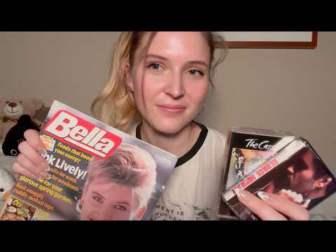 ASMR 80s Sleepover 📻 (cassette collection, magazine flipping)