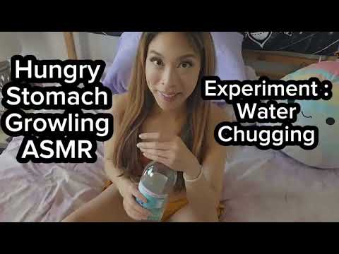 Hungry Stomach Growling ASMR Experiment: Water Chugging | Starving Belly Full Of Liquids Growls Test