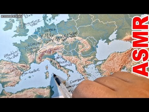 ASMR: Ancient Mysteries of Europe with Facts | ASMR History and map tracing