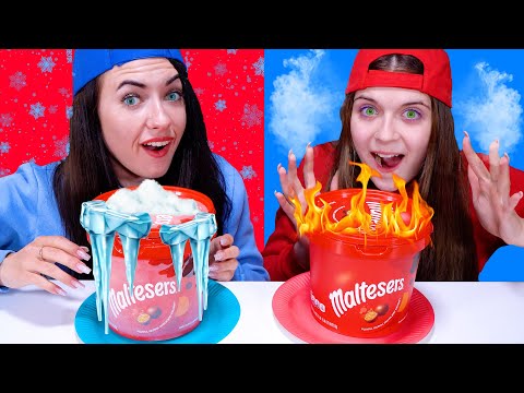 ASMR Hot VS Cold Food Challenge | Icy Girl VS Girl On Fire By LiLiBu