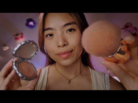 Soft makeup on your sleepy face 🌸 ASMR Gentle Personal Attention