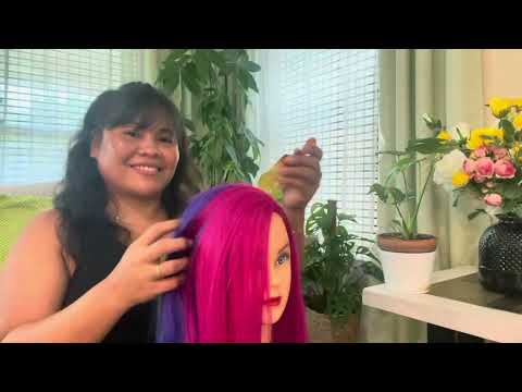 INSOMNIA TREATMENT ASMR - Hair Play And Hair Brushing Sounds ( No Talking )