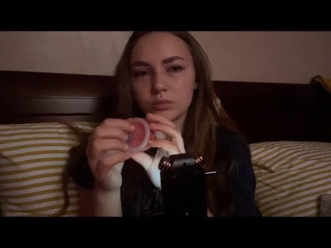 Asmr Tingly Whispering & Mic Triggers (Dark Setting)