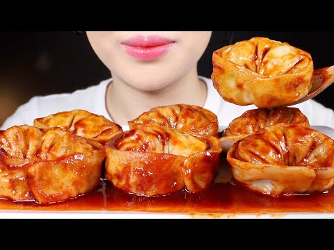 ASMR Nuclear Fire Buldak Sauce Dumplings | King-sized Mandu | 핵불닭 왕만두 | Eating Sounds Mukbang