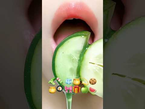 Compilation Dipped In Honey Asmr Emoji Food 🥒💫🍉 #asmr #mukbang #emojichallenges #satisfying