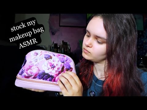 Changing my Monthly Makeup Bag | Rummaging sounds, makeup sounds, organizing ASMR