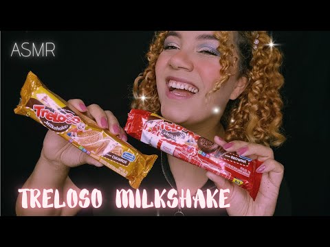 ASMR PROVANDO BISCOITO TRELOSO MILKSHAKE 🧋🍪🤤