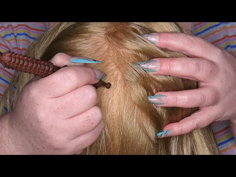 ASMR Relaxing Scalp Massage For Headache Relief (NO TALKING) Wooden Tools, Scalp Scratching