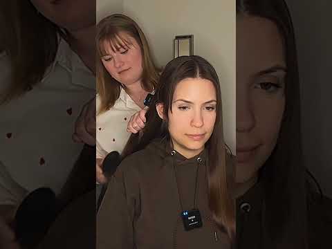 New Short-ASMR Hair Curling and Styling 💙 #asmr #asmrsounds #asmrhair #asmrtingles #asmrhaircurling