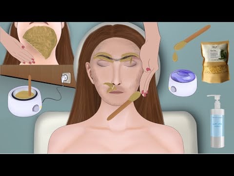 Facial hair removal animation|| Brazilian face waxing|| ASMR animation||