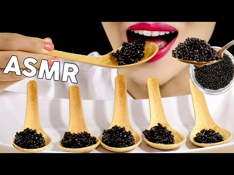 ASMR Sturgeon CAVIAR Edible Spoons 캐비어 먹는숟가락 먹방 Eating Sounds Mukbang | MINEE EATS