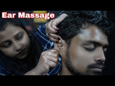 ASMR Ear Massage By Indian Lady Barber | Head Scratching With Lots Of Oil | Tapping And Scratching