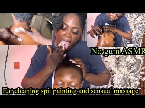 ASMR ✨Old video compilation of fake spit painting head massage, scalp scrathing, neck & ear massage