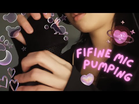 fast and aggressive asmr | fifine mic pumping and foam cover scratching