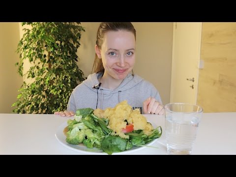 ASMR Whisper Eating Sounds | Mashed Rutabaga, Vegetables & Salad