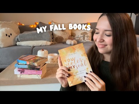 ASMR My Fall Books 🍂🎃 (Book Tapping, Page Flipping, Paper Sounds, Tracing, Whispering)