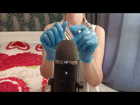 ASMR Pure Tingles:  Blue Gloves &  Oily (No Talking)