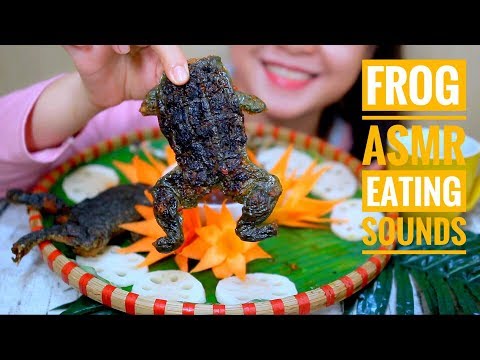 ASMR Grill and Fried Frog , Asian exotic food , EATING SOUNDS |  LINH-ASMR