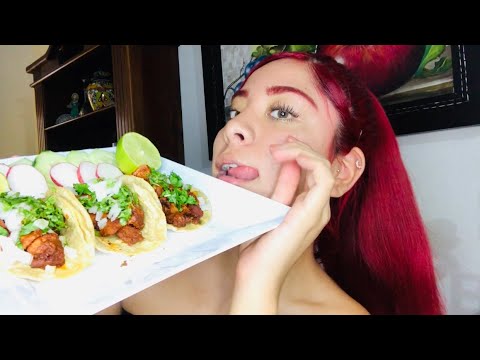 🌮🔥🤤ASMR SÚPER MEXICANO🔥 COMIENDO TACOS AL PASTOR🌮🔥🤤